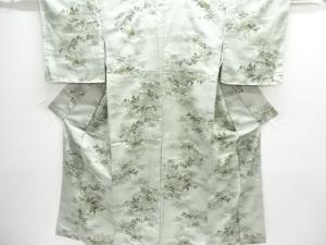 未使用品　流水に草木模様小紋着物